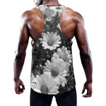 Monochrome Daisy Flower Print Training Tank Top