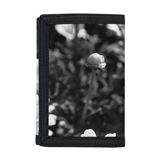 Monochrome Daisy Flower Print Trifold Wallet