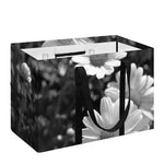 Monochrome Daisy Flower Print Utility Tote Bag