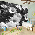 Monochrome Daisy Flower Print Wall Sticker