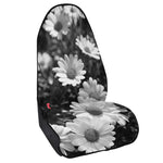 Monochrome Daisy Flower Print Waterproof Car Seat Cover