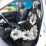 Monochrome Daisy Flower Print Waterproof Car Seat Cover
