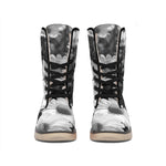 Monochrome Daisy Flower Print Winter Boots