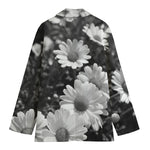 Monochrome Daisy Flower Print Women's Blazer