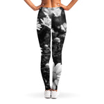 Monochrome Daisy Flower Print Women's Leggings