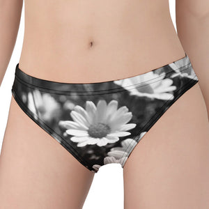 Monochrome Daisy Flower Print Women's Panties