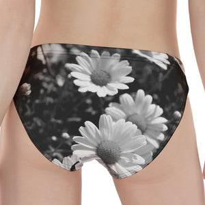 Monochrome Daisy Flower Print Women's Panties