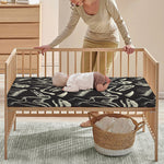 Monochrome Dinosaur Fossil Pattern Print Baby Crib Sheet