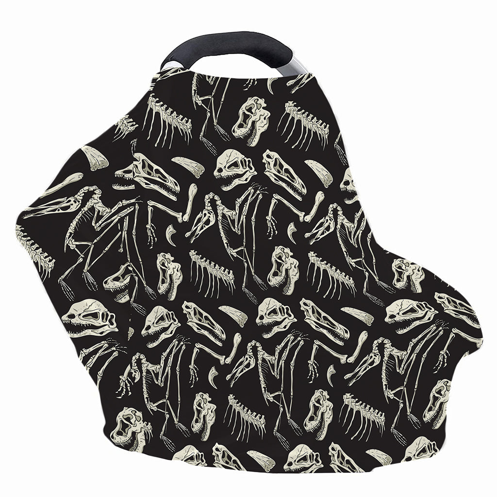 Monochrome Dinosaur Fossil Pattern Print Baby Seat Cover