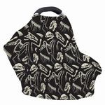 Monochrome Dinosaur Fossil Pattern Print Baby Seat Cover