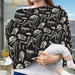 Monochrome Dinosaur Fossil Pattern Print Baby Seat Cover