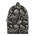 Monochrome Dinosaur Fossil Pattern Print Backpack