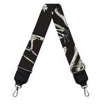 Monochrome Dinosaur Fossil Pattern Print Bag Strap