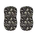 Monochrome Dinosaur Fossil Pattern Print Bar Stool Covers