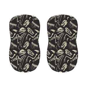 Monochrome Dinosaur Fossil Pattern Print Bar Stool Covers