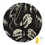 Monochrome Dinosaur Fossil Pattern Print Basketball