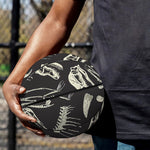 Monochrome Dinosaur Fossil Pattern Print Basketball