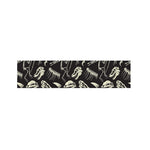 Monochrome Dinosaur Fossil Pattern Print Bed Runner