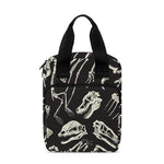 Monochrome Dinosaur Fossil Pattern Print Bible Tote Bag