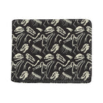 Monochrome Dinosaur Fossil Pattern Print Bifold Wallet