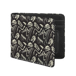 Monochrome Dinosaur Fossil Pattern Print Bifold Wallet