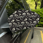Monochrome Dinosaur Fossil Pattern Print Car Side Mirror Covers