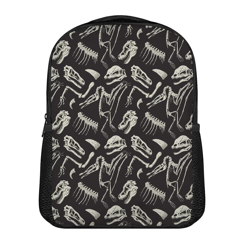 Monochrome Dinosaur Fossil Pattern Print Casual Backpack