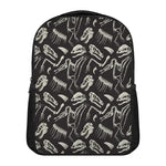 Monochrome Dinosaur Fossil Pattern Print Casual Backpack
