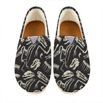 Monochrome Dinosaur Fossil Pattern Print Casual Shoes
