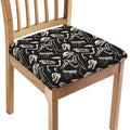 Monochrome Dinosaur Fossil Pattern Print Chair Cushion Cover