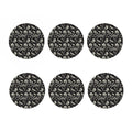 Monochrome Dinosaur Fossil Pattern Print Coaster Set