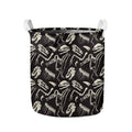 Monochrome Dinosaur Fossil Pattern Print Collapsible Laundry Basket