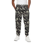 Monochrome Dinosaur Fossil Pattern Print Cotton Pants
