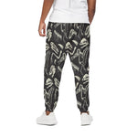 Monochrome Dinosaur Fossil Pattern Print Cotton Pants