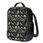 Monochrome Dinosaur Fossil Pattern Print Crossbody Lunch Bag