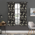 Monochrome Dinosaur Fossil Pattern Print Grommet Curtain Panels