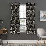 Monochrome Dinosaur Fossil Pattern Print Curtain