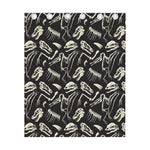 Monochrome Dinosaur Fossil Pattern Print Curtain