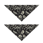 Monochrome Dinosaur Fossil Pattern Print Dog Bandana