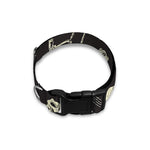 Monochrome Dinosaur Fossil Pattern Print Dog Collar