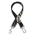 Monochrome Dinosaur Fossil Pattern Print Dog Seat Belt
