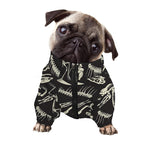 Monochrome Dinosaur Fossil Pattern Print Dog Zip Up Jacket