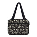 Monochrome Dinosaur Fossil Pattern Print Double Strap Bible Bag