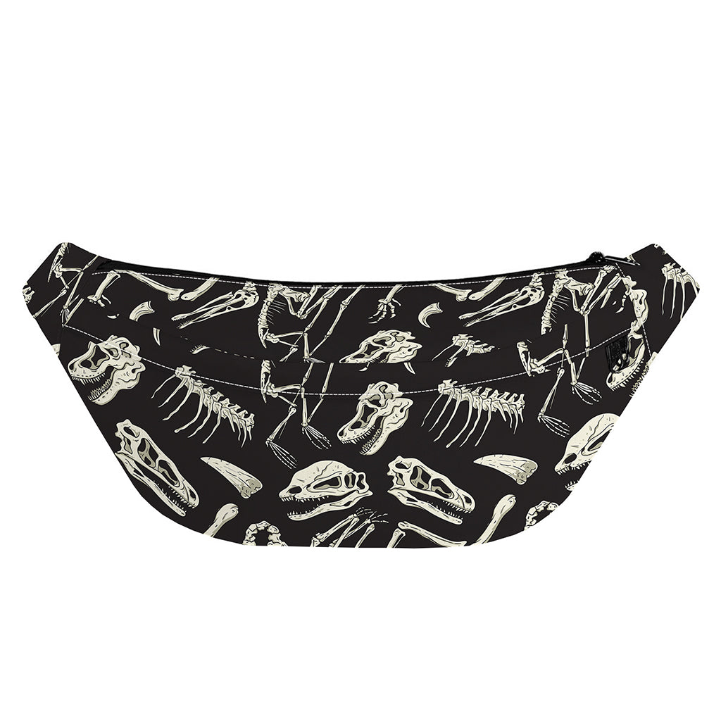 Monochrome Dinosaur Fossil Pattern Print Fanny Pack