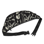 Monochrome Dinosaur Fossil Pattern Print Fanny Pack