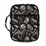Monochrome Dinosaur Fossil Pattern Print Front Pocket Bible Bag
