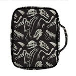 Monochrome Dinosaur Fossil Pattern Print Front Pocket Bible Bag