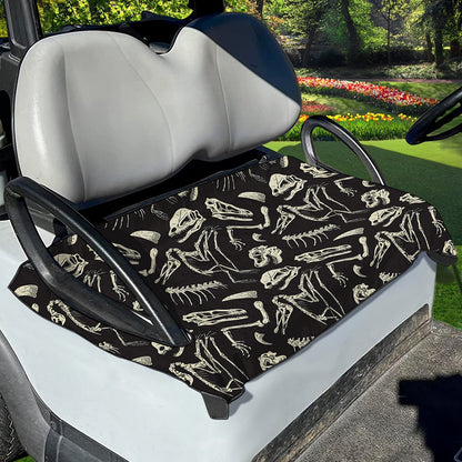 Monochrome Dinosaur Fossil Pattern Print Golf Cart Seat Cover