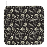 Monochrome Dinosaur Fossil Pattern Print Hand Towel