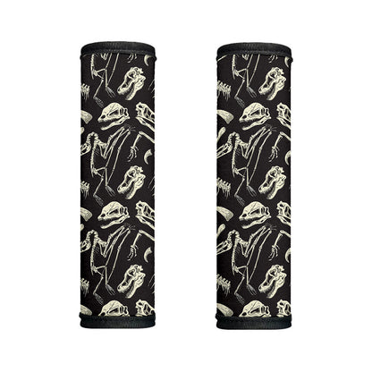 Monochrome Dinosaur Fossil Pattern Print Handle Covers
